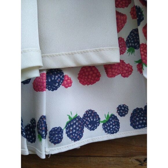 J Crew Designer Pleated Novelty Berry Print Pleated Skirt HiddenZip Line… - Picture 9 of 9